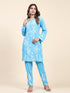 Fizaa Chikankari Short Modal Kurta Set - Blue